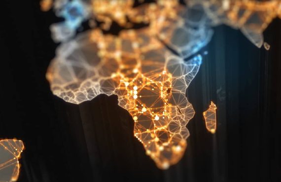 Digital mainlands from space. Cities and countries connected by