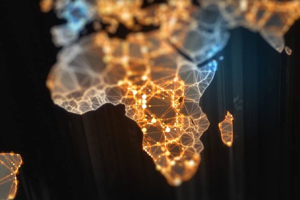 Digital mainlands from space. Cities and countries connected by